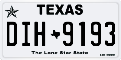 TX license plate DIH9193