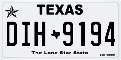 TX license plate DIH9194