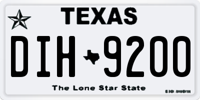 TX license plate DIH9200