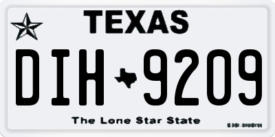 TX license plate DIH9209