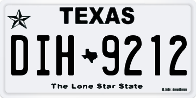 TX license plate DIH9212