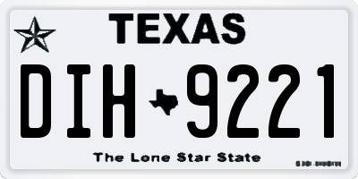 TX license plate DIH9221