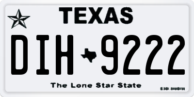 TX license plate DIH9222