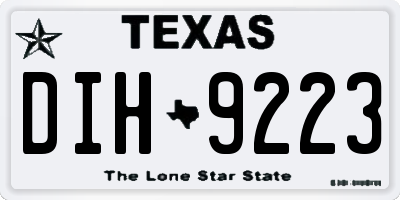 TX license plate DIH9223