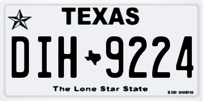 TX license plate DIH9224