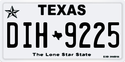 TX license plate DIH9225