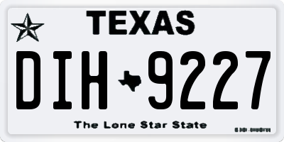 TX license plate DIH9227