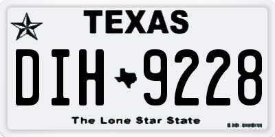 TX license plate DIH9228