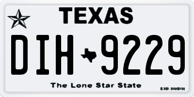 TX license plate DIH9229