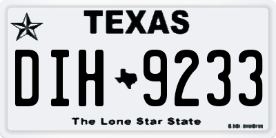 TX license plate DIH9233