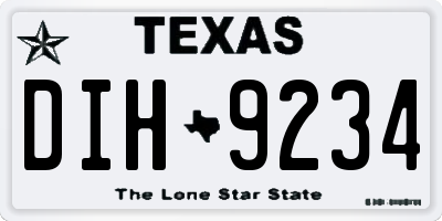 TX license plate DIH9234