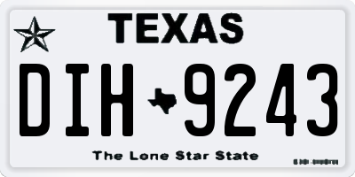 TX license plate DIH9243