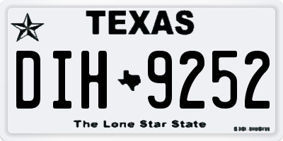 TX license plate DIH9252