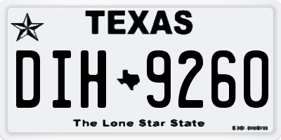TX license plate DIH9260