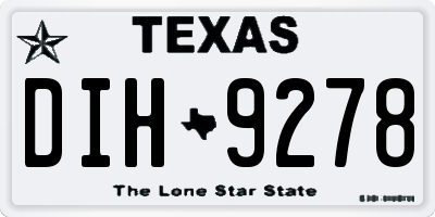 TX license plate DIH9278