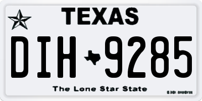 TX license plate DIH9285