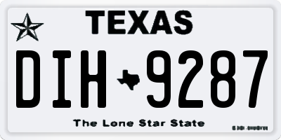TX license plate DIH9287