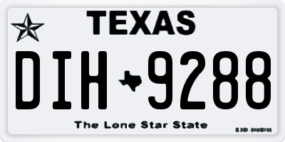 TX license plate DIH9288
