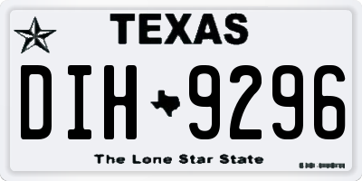 TX license plate DIH9296