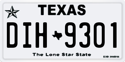 TX license plate DIH9301
