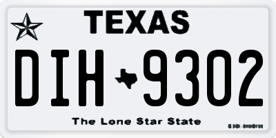 TX license plate DIH9302