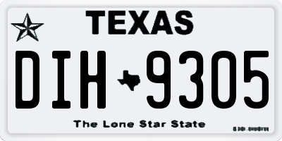 TX license plate DIH9305
