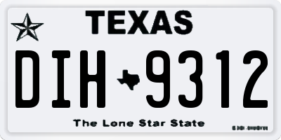 TX license plate DIH9312