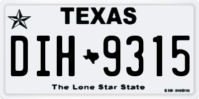 TX license plate DIH9315