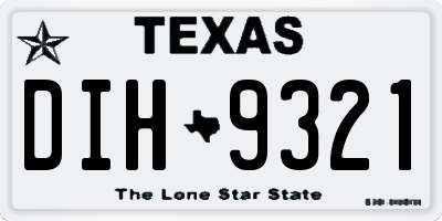 TX license plate DIH9321