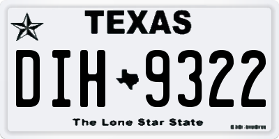 TX license plate DIH9322