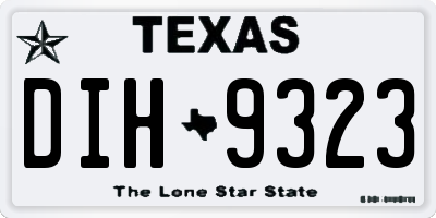 TX license plate DIH9323