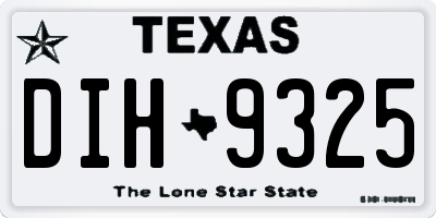 TX license plate DIH9325