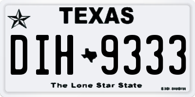 TX license plate DIH9333