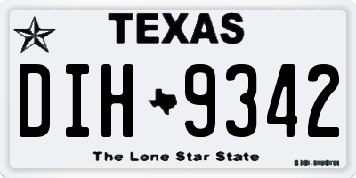 TX license plate DIH9342