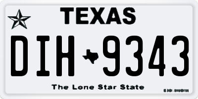 TX license plate DIH9343