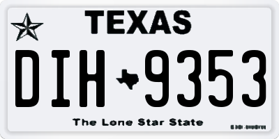 TX license plate DIH9353