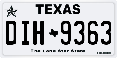 TX license plate DIH9363