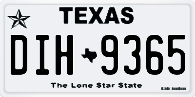 TX license plate DIH9365