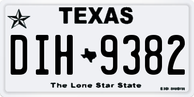 TX license plate DIH9382
