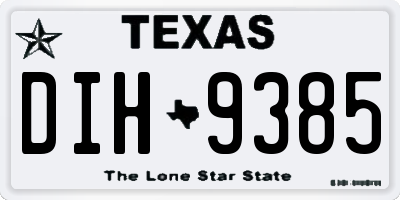 TX license plate DIH9385