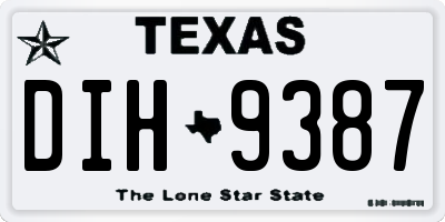 TX license plate DIH9387