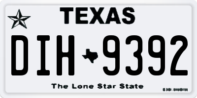 TX license plate DIH9392