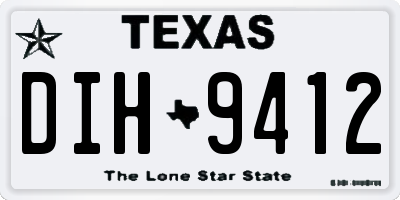TX license plate DIH9412