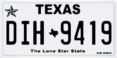 TX license plate DIH9419