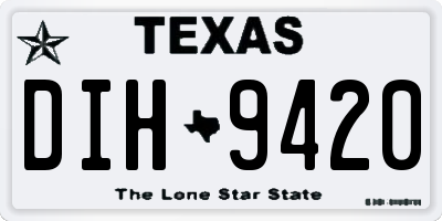 TX license plate DIH9420