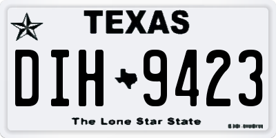 TX license plate DIH9423