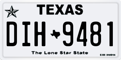 TX license plate DIH9481