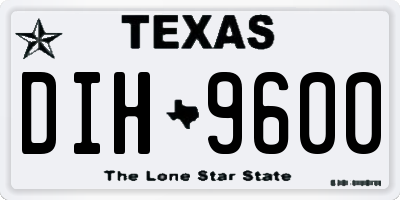 TX license plate DIH9600