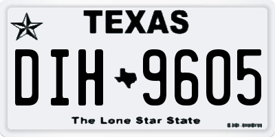 TX license plate DIH9605