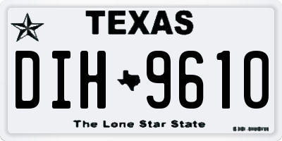 TX license plate DIH9610